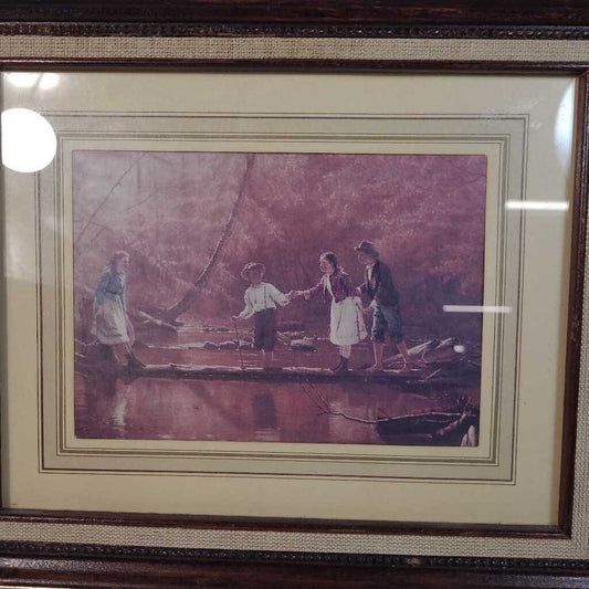 KIDS ON A LOG PAINTING