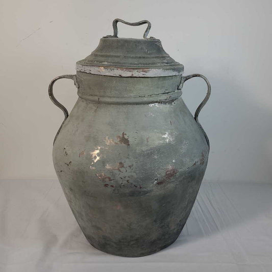 PAINTED COPPER LIDDED CANISTER