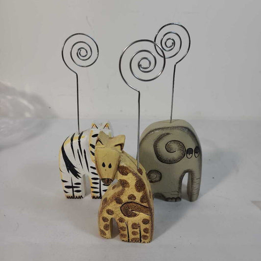 S/3 ZOO ANIMAL PHOTO HOLDER