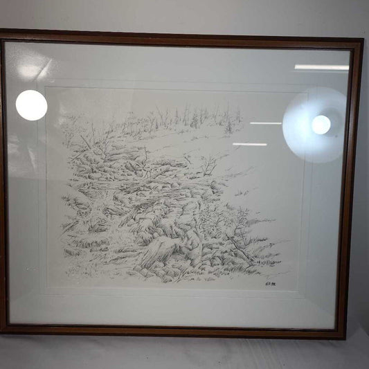 ROCKY CREEK BED PENCIL DRAWING