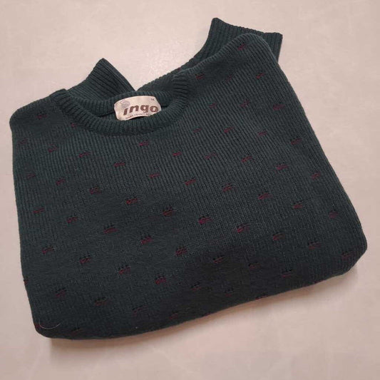 MENS GREEN WOOL VINTAGE SWEATER