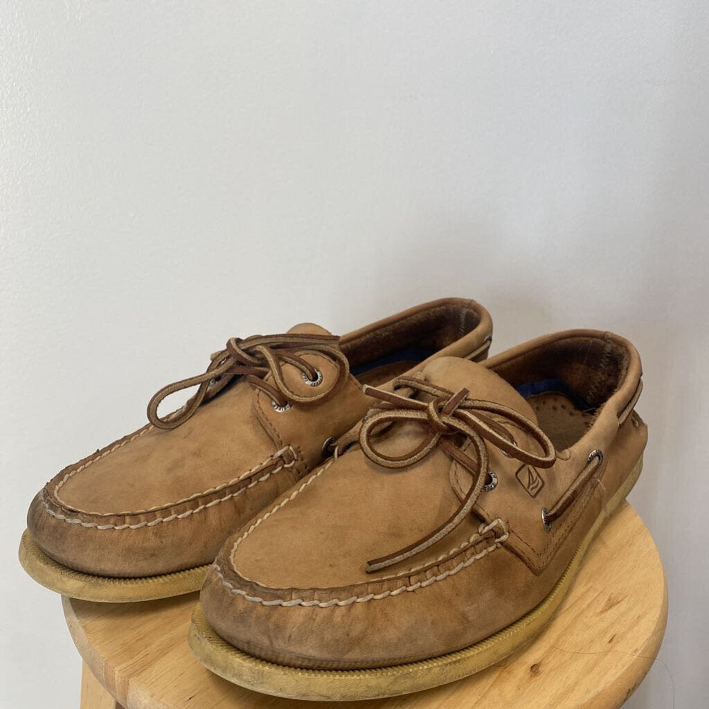 SPERRY - TAN LEATHER BOAT SHOES