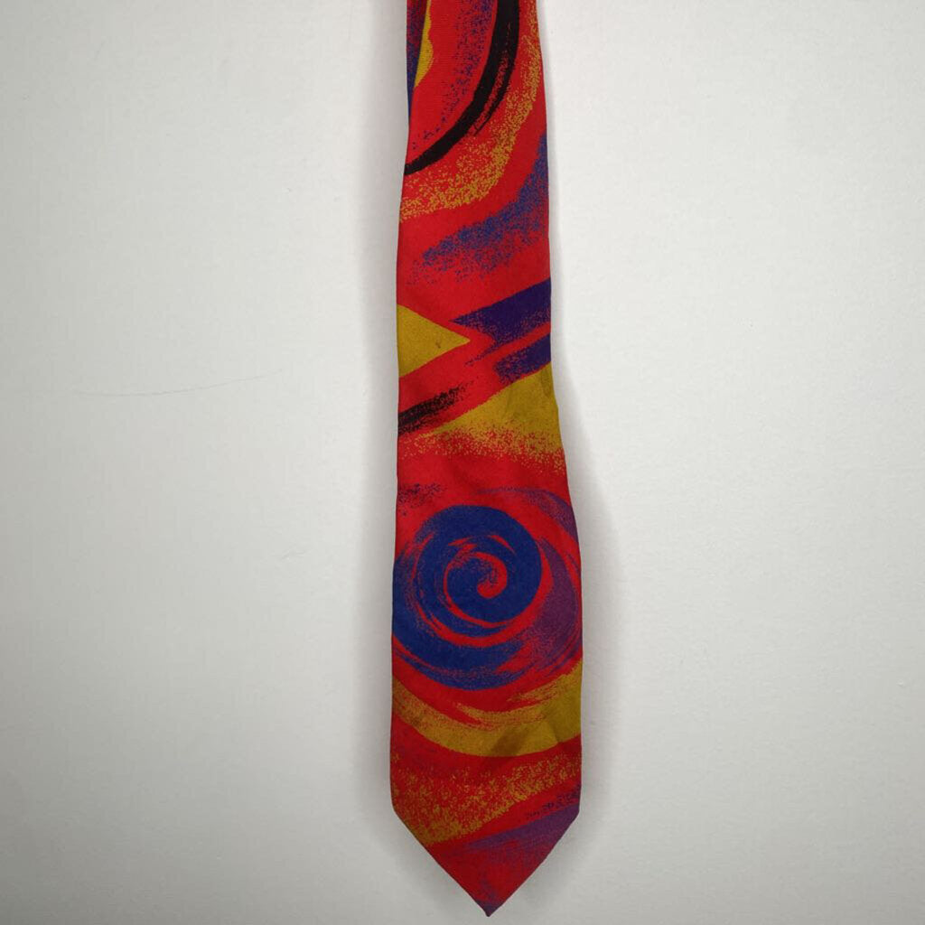OAKTON - RED ABSTRACT MEN'S TIE