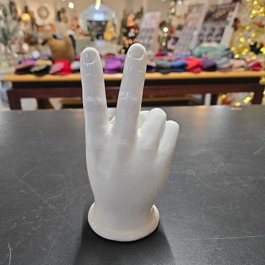 WHITE PEACE SIGN VASE