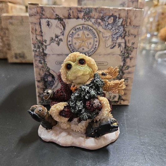 S C Ribbit...Hoppy Christmas-Boyds Bears Resin Wee Folkstone Frog