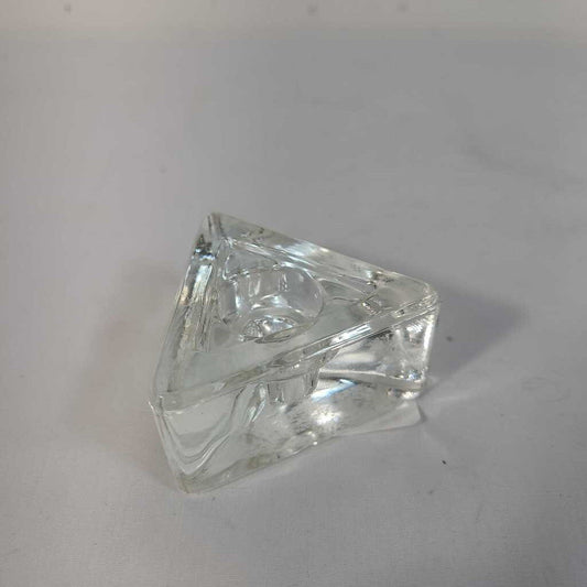 GLASS TRIANGE CANDLE HOLDER