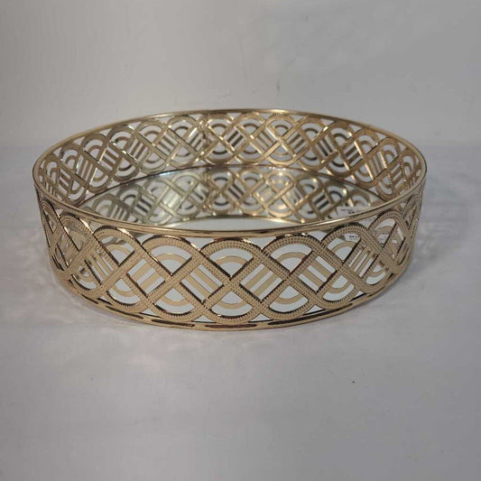 ROUND GOLD MIRRORED TRAY