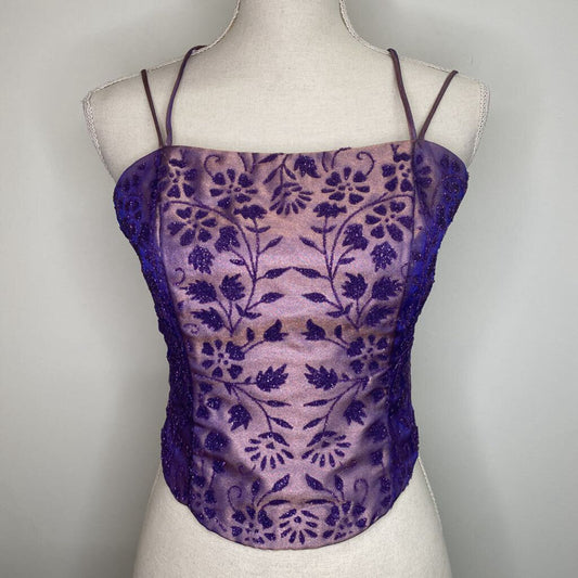 DOLLAR - LILAC/GOLD GILTTERED CORSET TOP W/ SASH