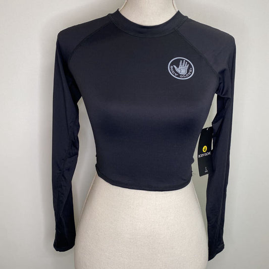 *NWT* BODY GLOVE - BLACK L/S CROPPED TOP