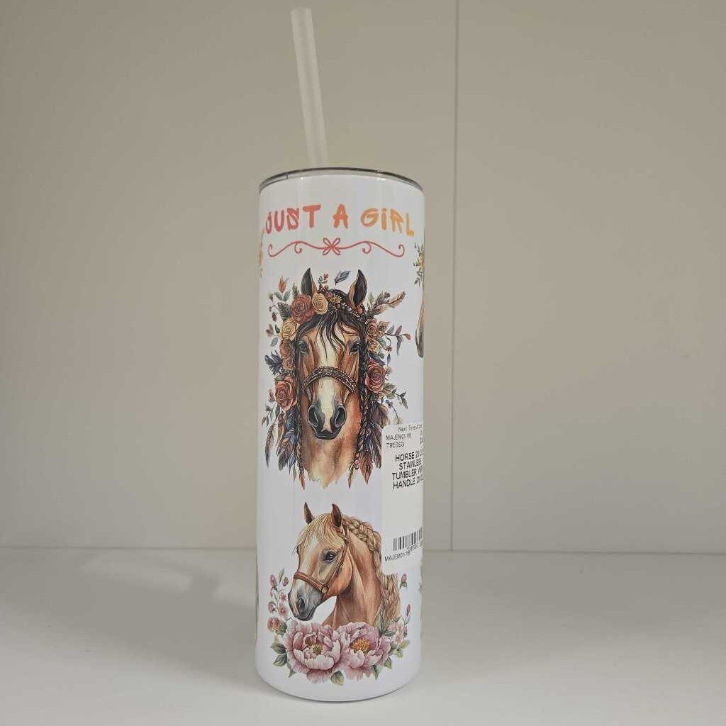 HORSE 20 OZ STAINLESS TUMBLER WITH HANDLE