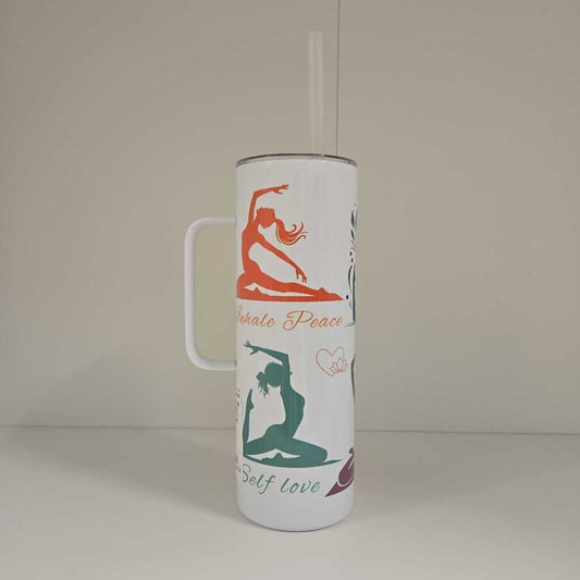 PEACE WITHIN 20 OZ STAINLESS TUMBLER WITH HANDLE