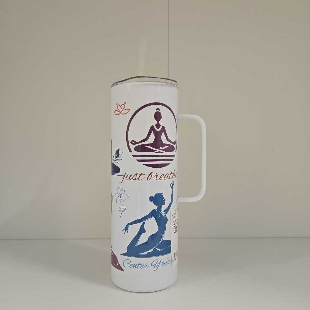 PEACE WITHIN 20 OZ STAINLESS TUMBLER WITH HANDLE