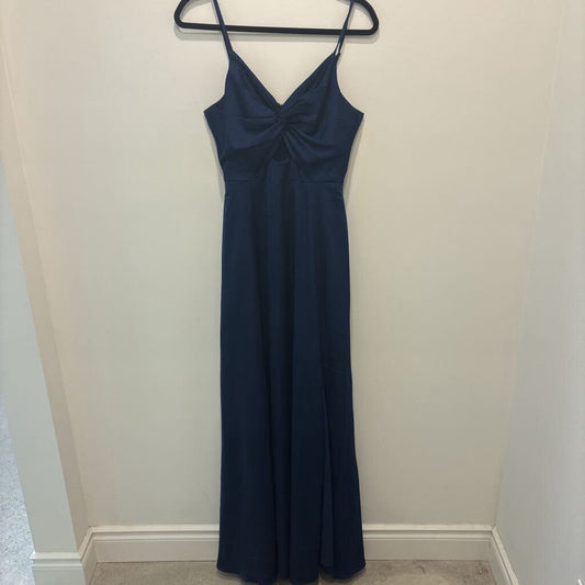 Navy Twist-Front Maxi Dress