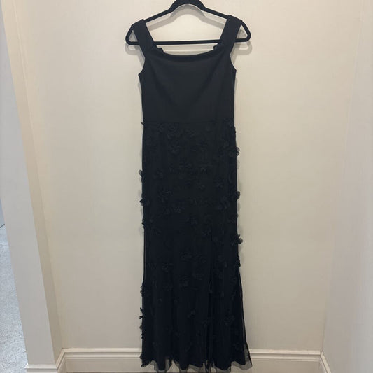 Black 3D Floral Maxi Dress