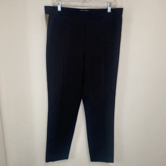 MELANIE LYNE - BLACK PULL-ON PANT W/ GOLD STRIPE DETAILING