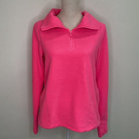 TELLURIDE CLOTHING COMPANY - PINK FLEECE QUARTER-ZIP SWEATER