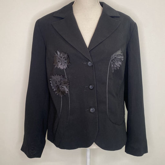 ADDITION ELLE - BLACK BLAZER W/ FLORAL APPLIQUES