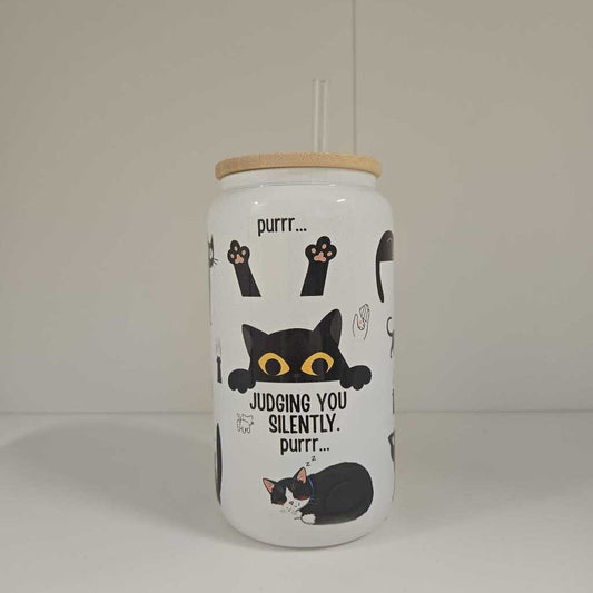 16 OZ CAT JUDGING SHIMMER TUMBLER