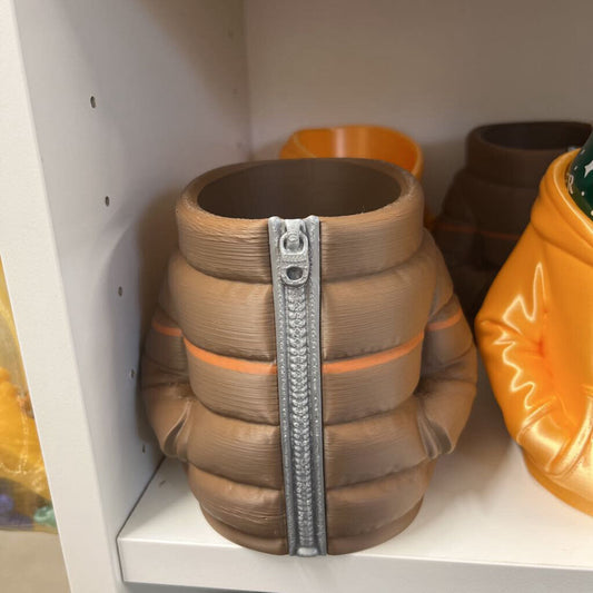 Pop Can Cosy (brown jacket)
