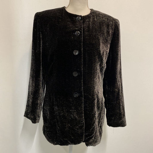 JONES NEW YORK - BLACK/GREY VELVET BUTTONED BLAZER