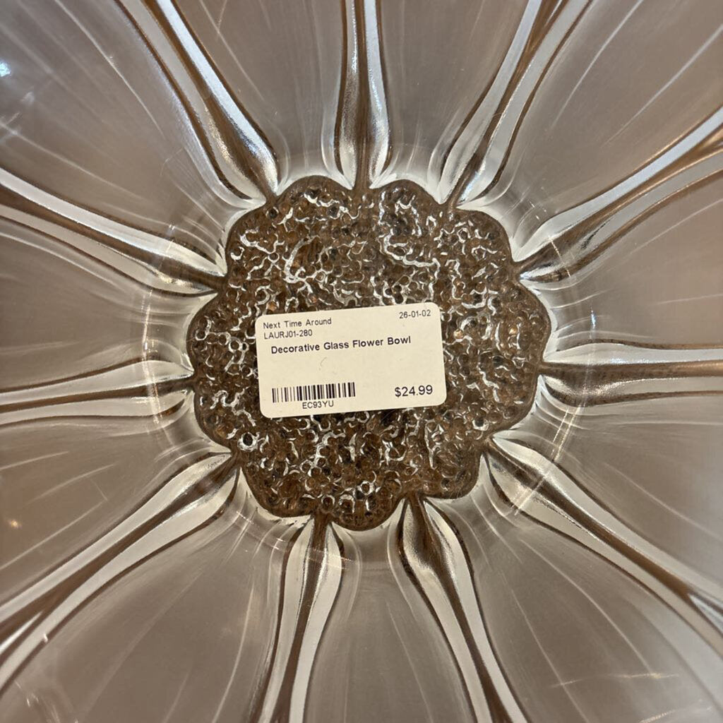 Decorative Glass Flower Bowl