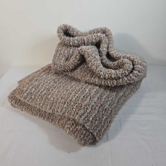 TAUPE & GREY KNIT BLANKET