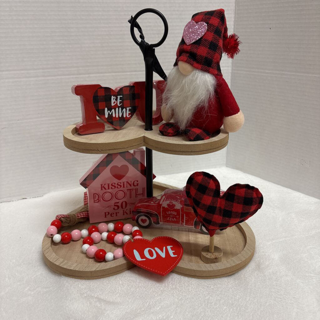 2tier Heart Tray with Valentines Tray Decor