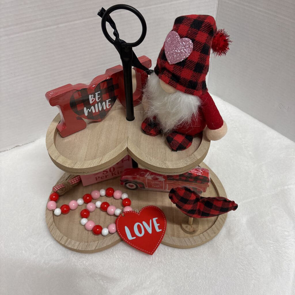 2tier Heart Tray with Valentines Tray Decor