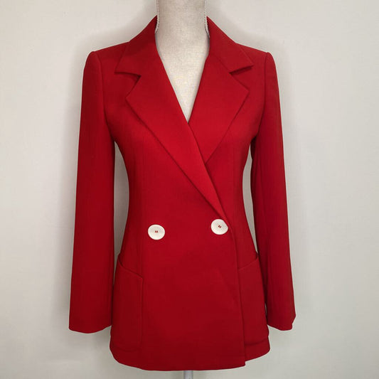 ZARA - RED BLAZER W/ CREAM BUTTONS