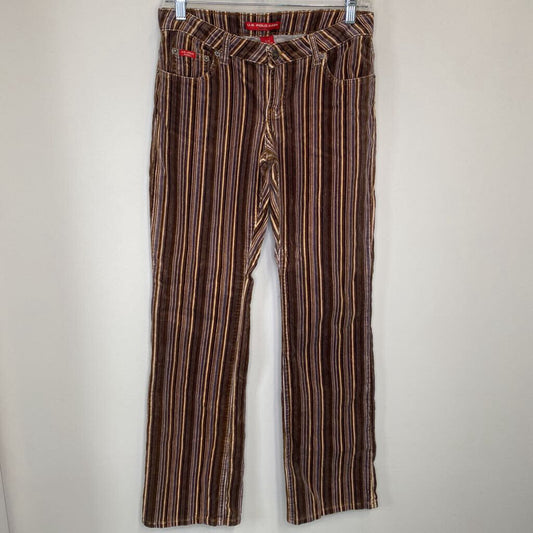 U.S. POLO ASSN. - BROWN/PURPLE STRIPED CORDUROY PANTS