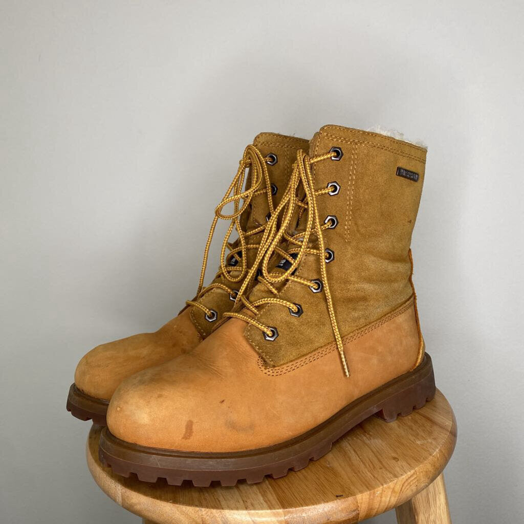 SOFT MOC - TAN SUEDE SHERPA LINED BOOTS