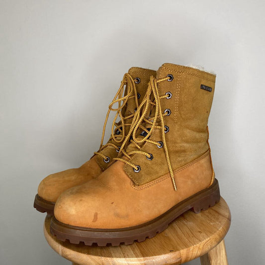 SOFT MOC - TAN SUEDE SHERPA LINED BOOTS