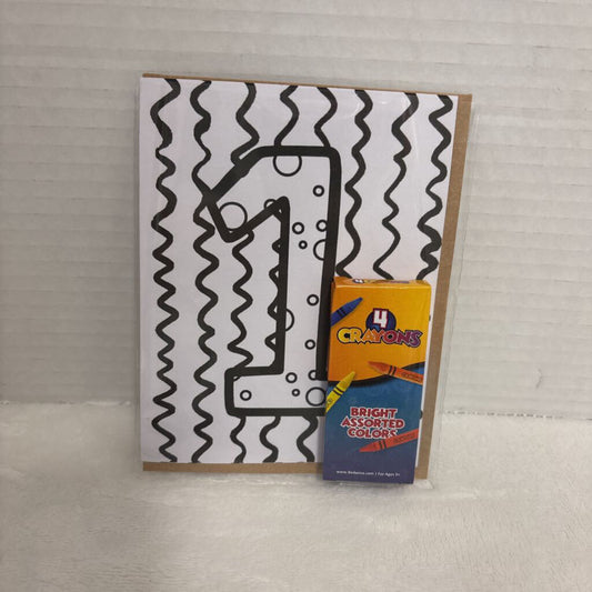 Card - colour me - age 1