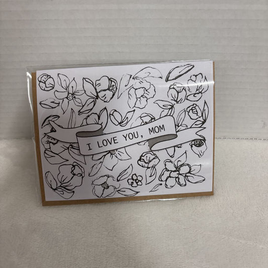 Card - colour me - I love you mom