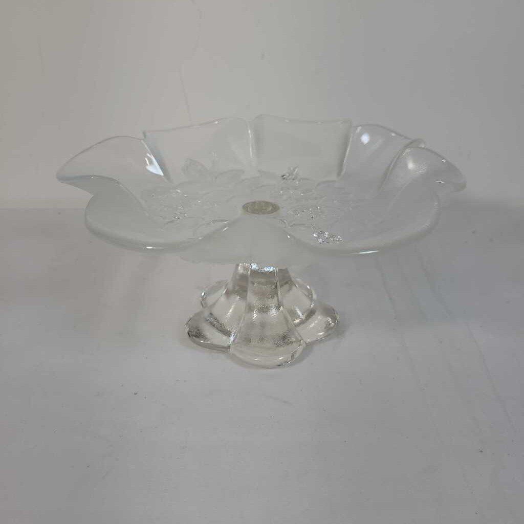 FLORAL FOOTED PEDESTAL BOWL