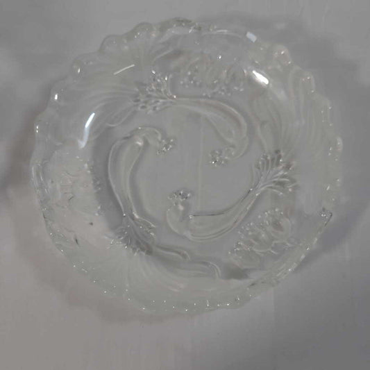 FROSTED PEACOCK DISH