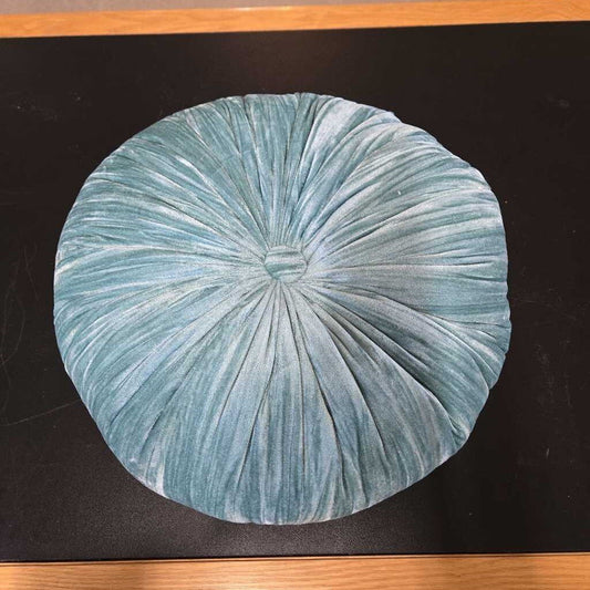 BLUE VELVET ROUND PILLOW