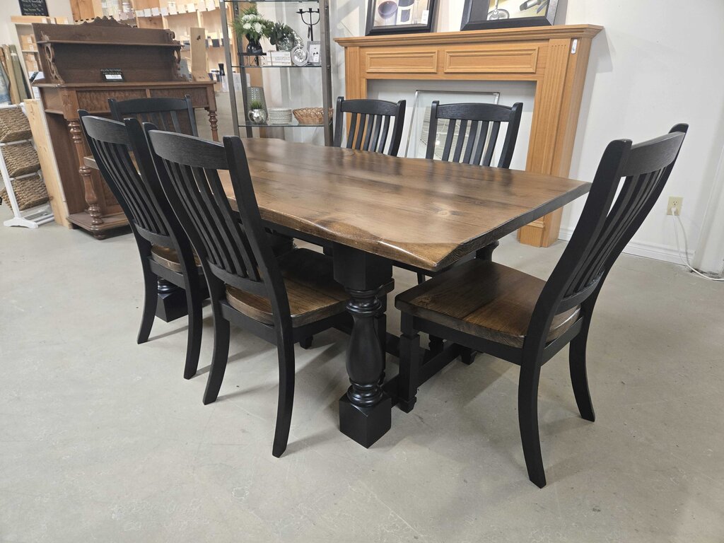 NEWLY REFINISHED TABLE W/ 6 CHAIRS