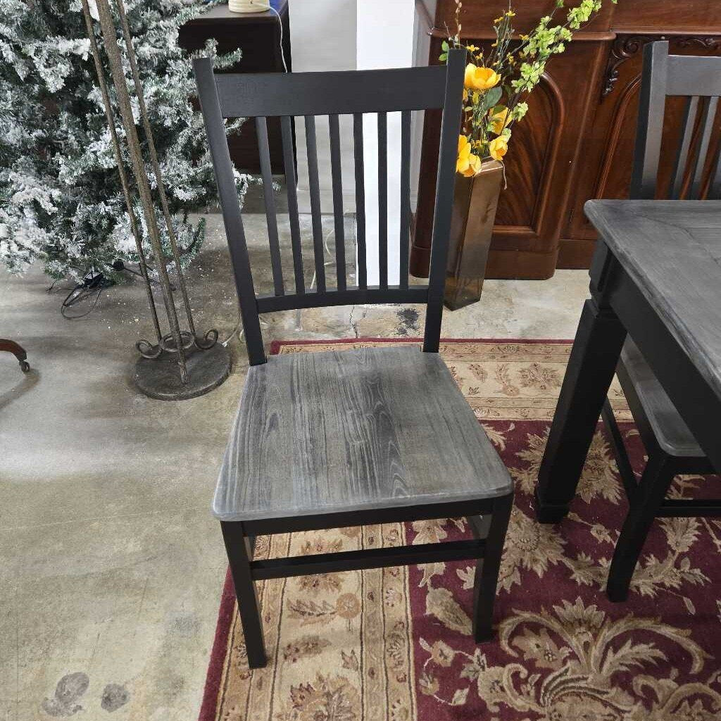 REFINISHED TABLE W/5 CHAIRS & BENCH