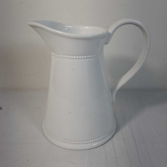 WHITE BEADED PITCHER