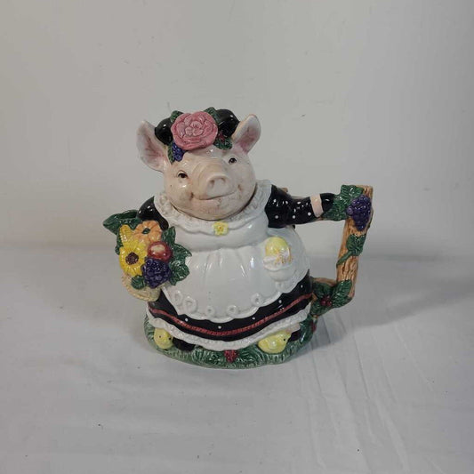 FITZ & FLOYD PRUDENCE THE PIG TEAPOT