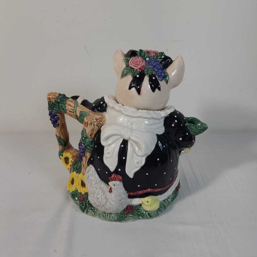 FITZ & FLOYD PRUDENCE THE PIG TEAPOT