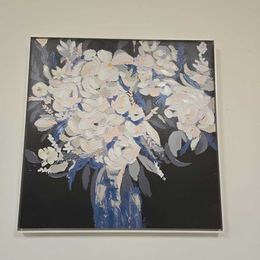 LG FRAMED FLORAL CANVAS