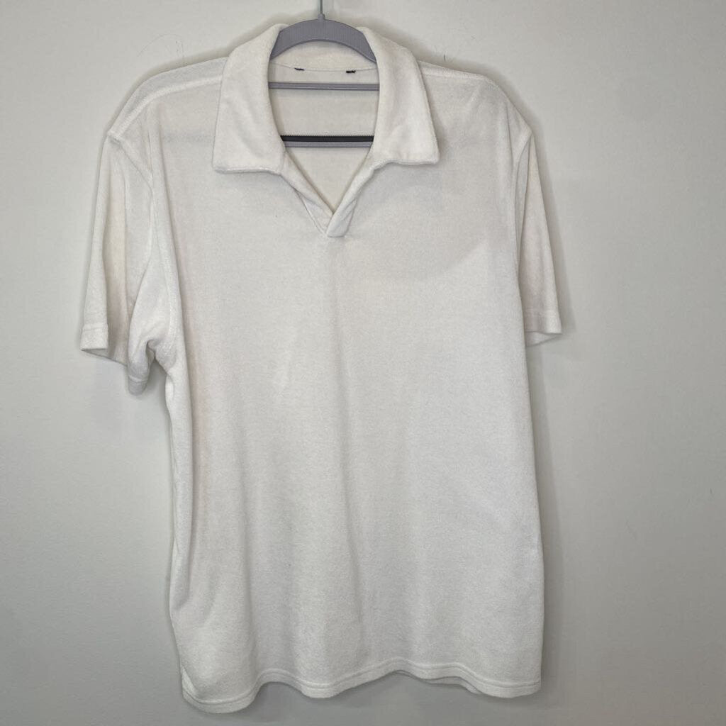 MEN'S WHITE COLLARED SHORT SLEEVE TOP