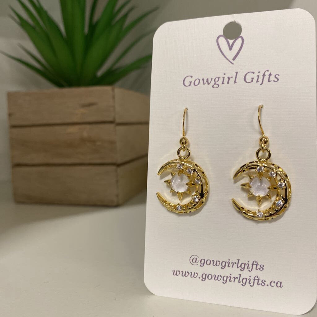 Earrings - Crystal Moons