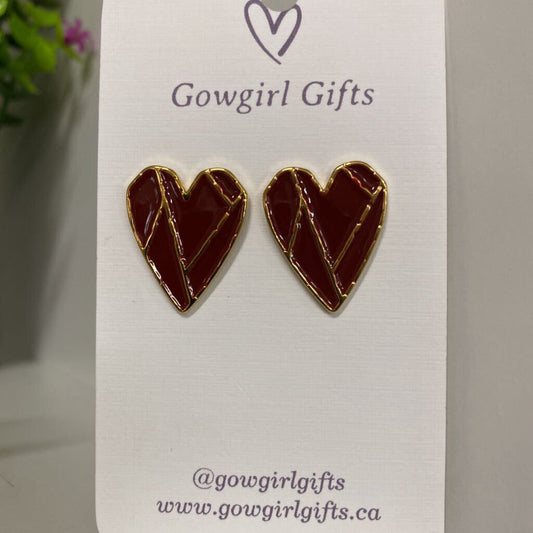 Earrings - Geometric Hearts