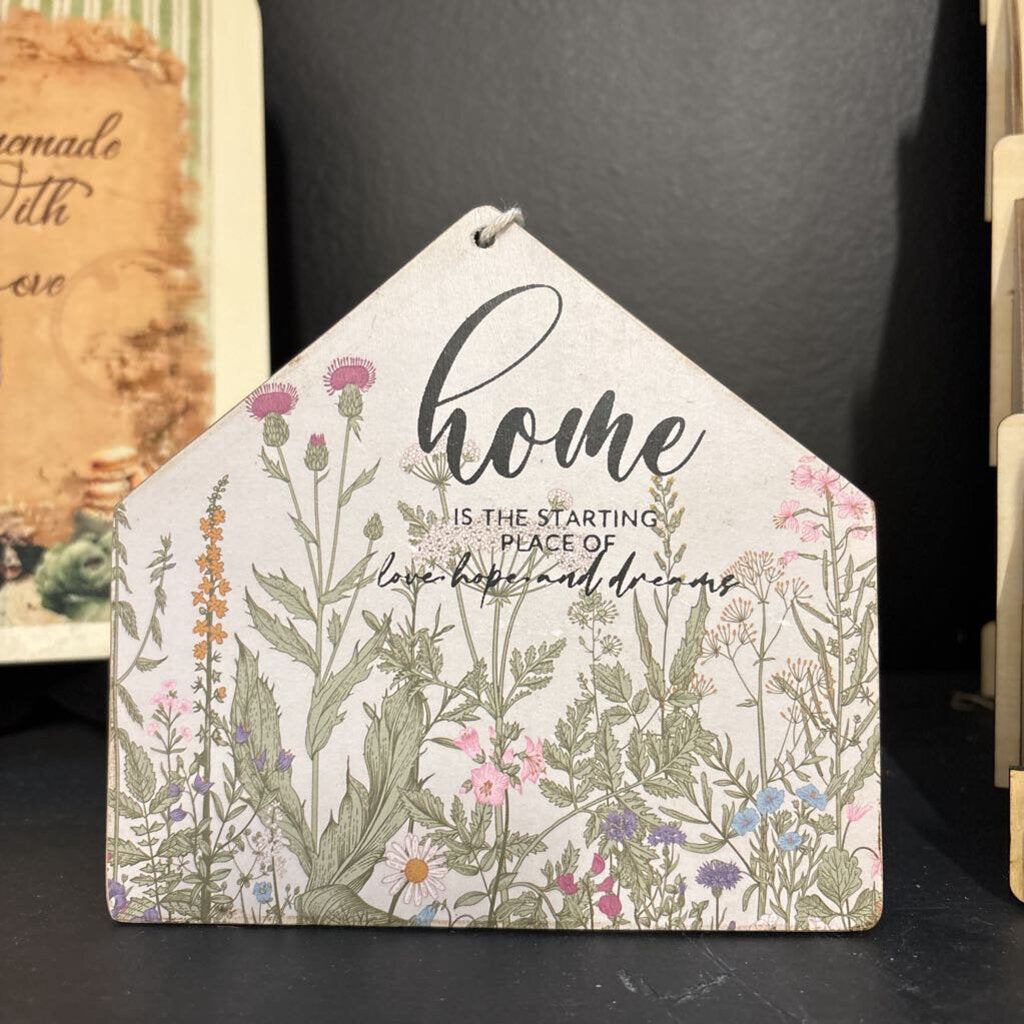 Large Decoupaged Home Hanger