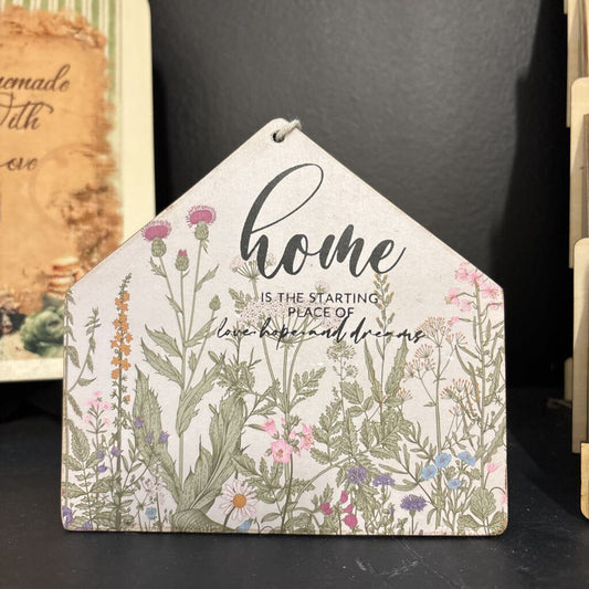 Large Decoupaged Home Hanger