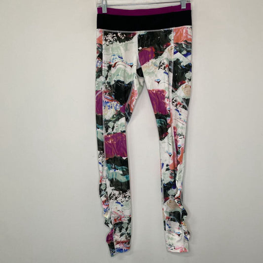 LULULEMON - MULTI-COLOUR ABSTRACT RUCHED-ANKLE LEGGINGS