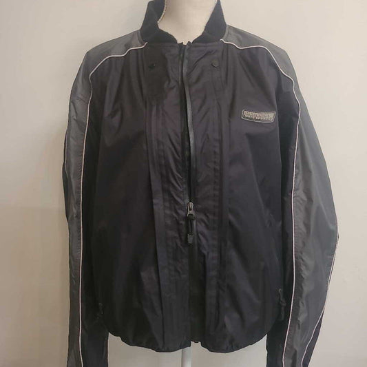 OLYMPIA MOTO SPORTS - BLACK/GREY WINDBREAKER ZIP-UP JACKET